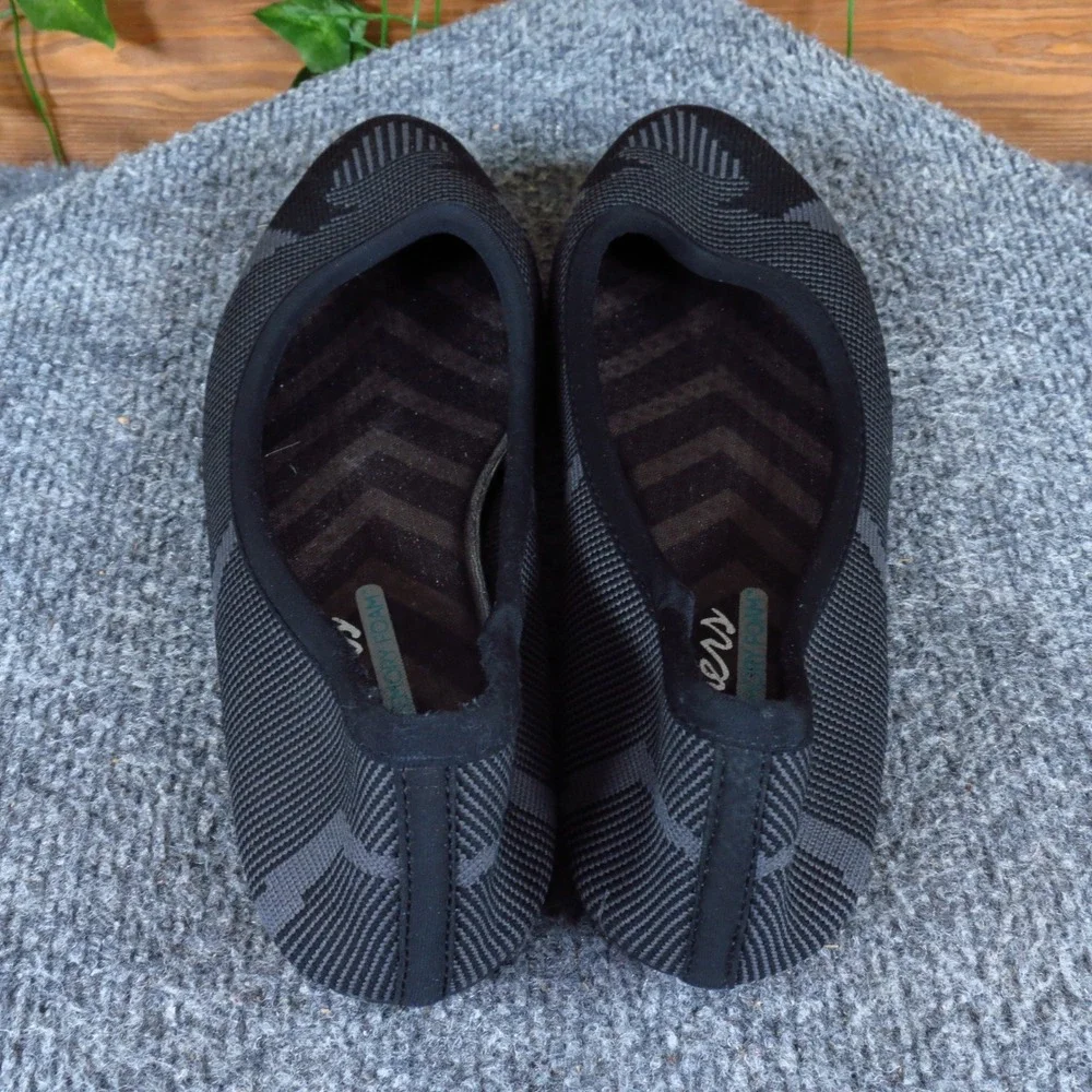 Skechers Cleo Wham Women Ballet Flat Size 7 Comfort Work Shoe Black Charcoal